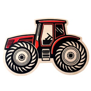 Dekoracja ścienna do pokoju chłopca, Naklejka traktor, Dekoracje do pokoju dziecięcego, Wystrój domu, Dekoracja drewniana Montessori Display Decoration