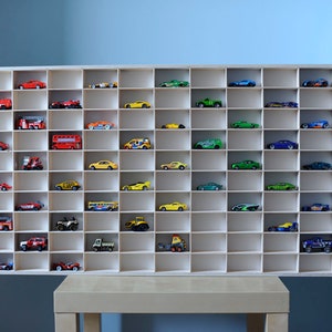 Houten plank voor luciferdoosjes / garage voor Hot Wheels-auto's / vitrine - Opberger speelgoedauto's - 100 st.