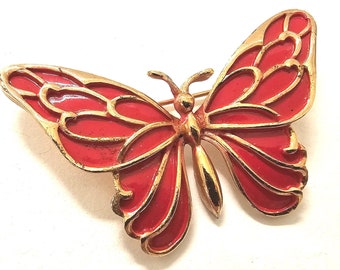 Napier Enameled Monarch Butterfly Brooch Pin