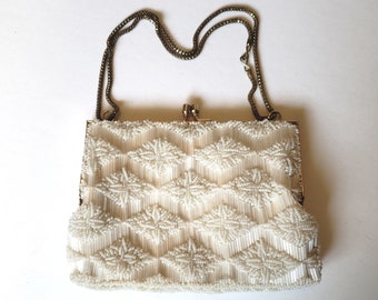 White Beaded Evening Bag