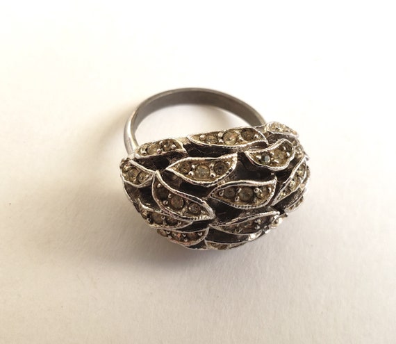 D-Orlan Rhinestone Cluster Statement Ring - image 2