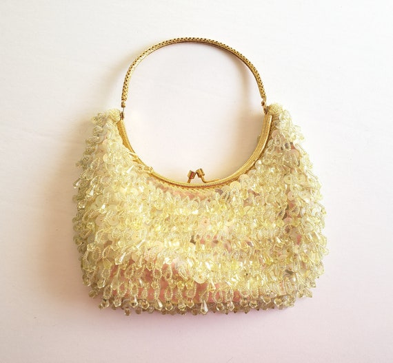 Gold beaded vintage bag from British Crown Colony