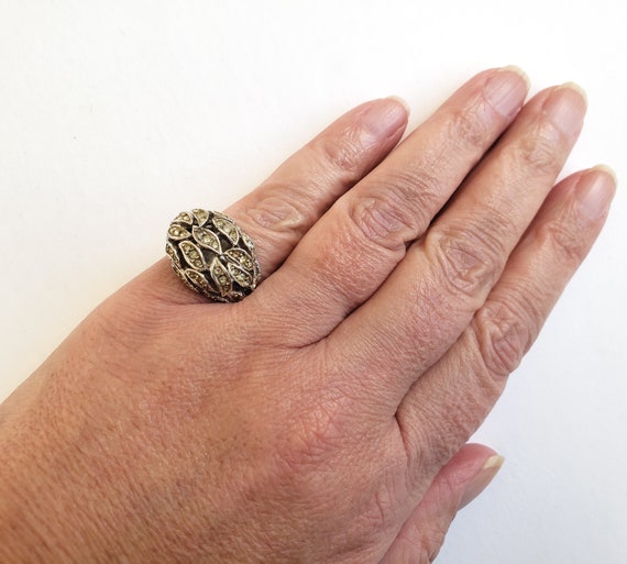 D-Orlan Rhinestone Cluster Statement Ring - image 4