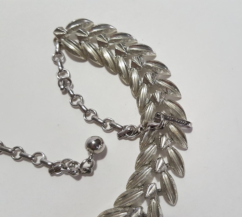 Vintage Coro Silver Leaf Choker Necklace