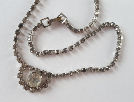 Vintage Coro Rhinestone Choker Necklace - image 4