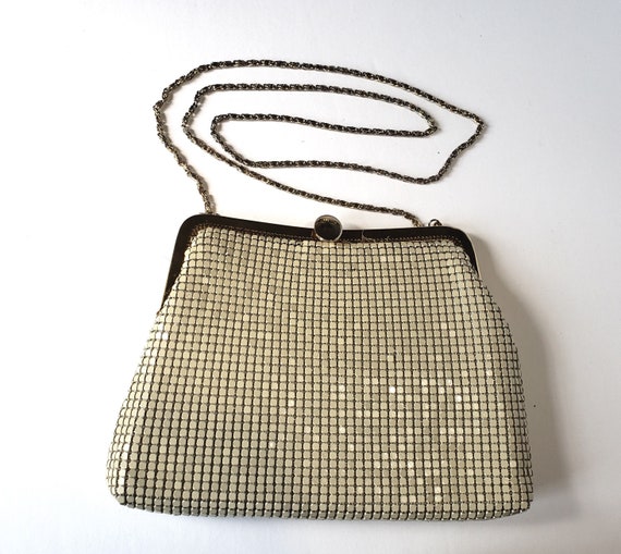 Ivory Hey's Metal Mesh Purse Evening Bag Gem