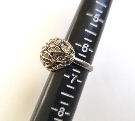 D-Orlan Rhinestone Cluster Statement Ring - image 7