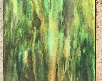 Green Texture 1 abstract - watercolor abstract painting