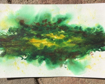 Green Texture 2 abstract - watercolor abstract painting