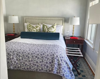 Floral Cotton Kantha Quilt: Hand Stitched Reversible Boho Summer Bedding Throw