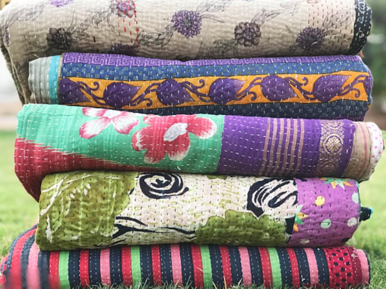 10 Pc Wholesale Lot Vintage Kantha Quilt Bedspreads Throw Blanket Bedding Indian Quilts Bedspreads Coverlets Bedding