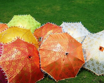 Wholesale lot of Indian Wedding Umbrella Cotton Colorful Home Decor Wedding Women Umbrella Beach Umbrella