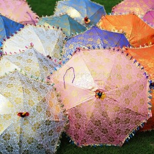 Multi Color Assorted Silk Decorative Umbrella Sun Parasol Decorative Embroidered Wedding Party Office Event Decor Umbrella image 3