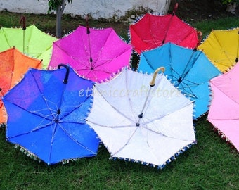 Sale of 5 Pcs Indian Wedding Decorative Umbrella Sun Parasol Wedding Decorative Umbrella Boho Art Umbrella