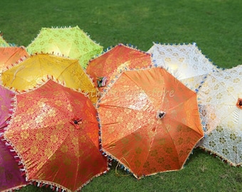 Großhandelsfarbe ful Regenschirm Indischer Hochzeits-Regenschirm Dekoratives Wohnkultur-Hochzeitsdecor-Regenschirm