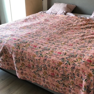 Edredón indio Kantha, cubrecama Kantha, manta de algodón, edredón Gudari Kantha tamaño queen y twin, edredón Kantha tamaño king