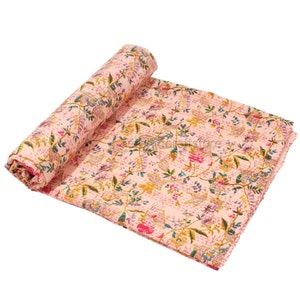 Bedding Quilt Kantha Indian Coverlet Summer Bedding Hippie Quilt Reversible Quilt Home Decor