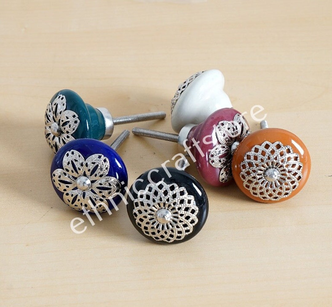 Wholesale Lot of Indian Ceramic Door Knobs Pulls Decorative