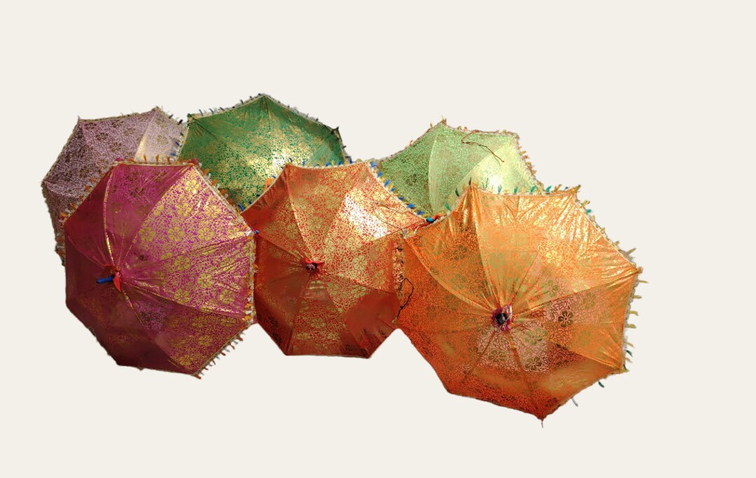 10 Pc Wedding Decorative Indian Women Sun Shade Umbrella Mehndi