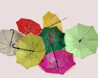 5 PC Mix Lot Indian Wedding Umbrella Silk Decoration Sun Parasol Beach Umbrella Garden Umbrella