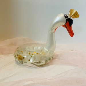 Portabebidas hinchable reina cisne