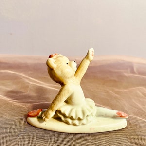 Ballerina bear ceramic figurine