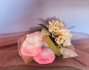 Baby ballet shoes socks with gift box