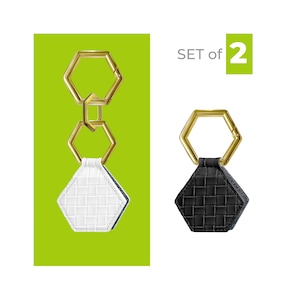 Set of 2 - White & Black Magnetic Hat Clips for Travel - Secure to your bag purse or luggage to carry your hats safely Cap Retainer