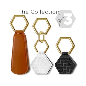 Set of 3 - Leather, White & Black Magnetic Hat Clips for Travel - Secure to your bag purse or luggage to carry your hats safely Cap Retainer