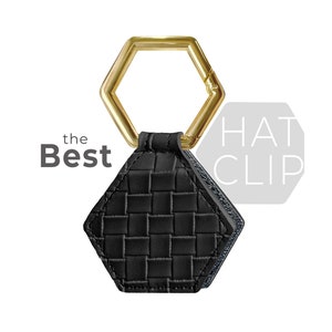 Magnetic Hat Clip for travel - Secure to your bag purse or luggage to carry your hats safely - Black with gold buckle anti-slip cap retainer