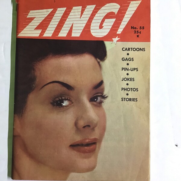 Zing Magazine April 1949 Jean Tyler Cover Jokes Pinups Pin Up Digest Size Mature Listing