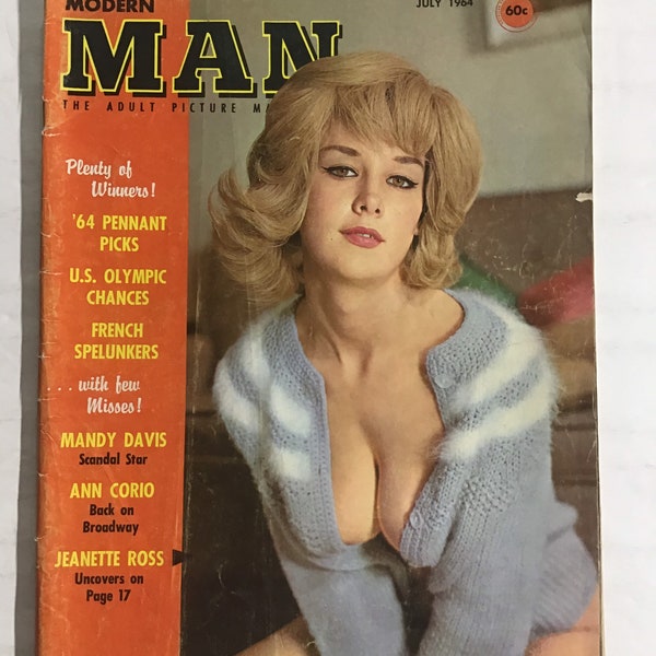 Modern Man as is Magazine July 1964 Nude Pin Up Girlie Mature Listing