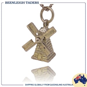 Gelbgold beweglicher Windmühlenanhänger garantiert echtes 9ct 9k Gold