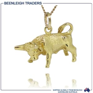 Yellow Gold El Toro, Taurus Or Bull Charm Guaranteed Genuine 9ct 9k Gold