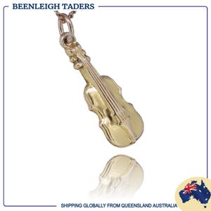 Yellow Gold Guitar Charm Guaranteed Genuine 9ct 9k Gold