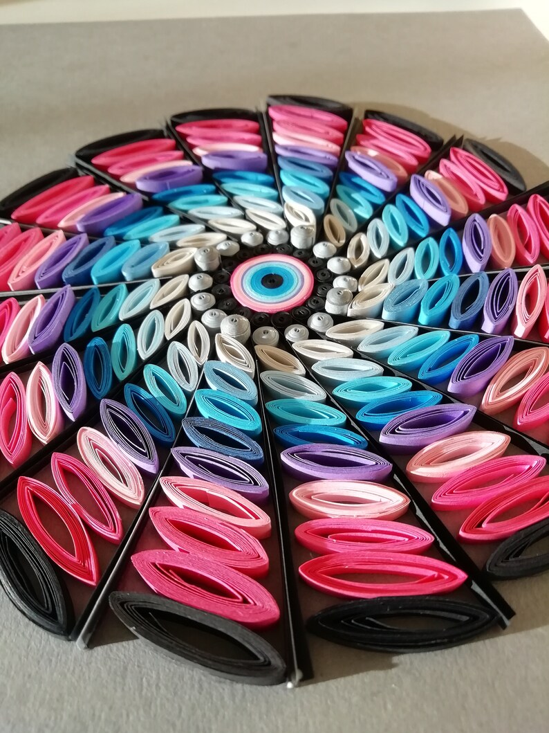 Mandala Quilling Picture, Handmade, Paper Art, Wall Decoration 3D