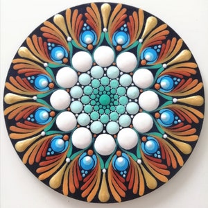Messaggio di veri amici con mandala dipinto a mano su tavola di legno da 10 cm – per i tuoi cari | Messaggio di amicizia positivo