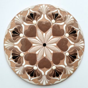 Messaggio di veri amici con mandala dipinto a mano su tavola di legno da 10 cm – per i tuoi cari | Messaggio di amicizia positivo