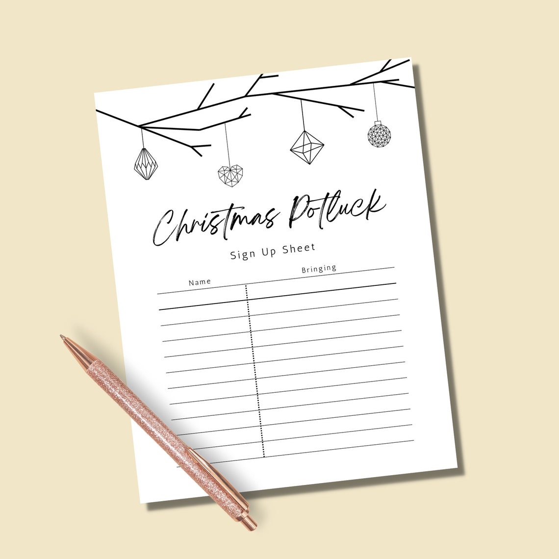 Christmas Potluck List Template Black and White Christmas Pot Luck Christmas Potluck List Template Black and White Christmas Pot Luck