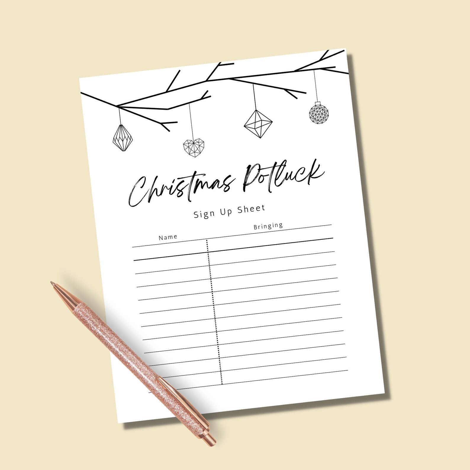 Christmas Potluck List Template Black and White Christmas Pot Luck Christmas Potluck List Template Black and White Christmas Pot Luck