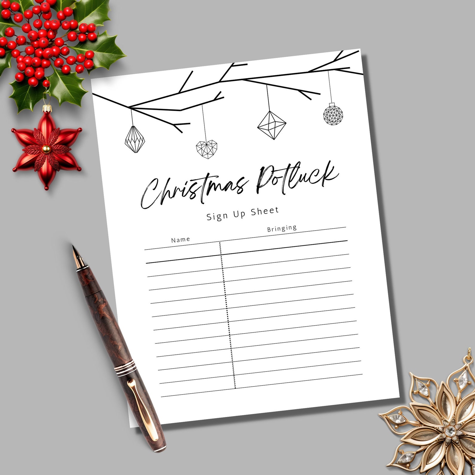 Christmas Potluck List Template Black and White Christmas Pot Luck Christmas Potluck List Template Black and White Christmas Pot Luck