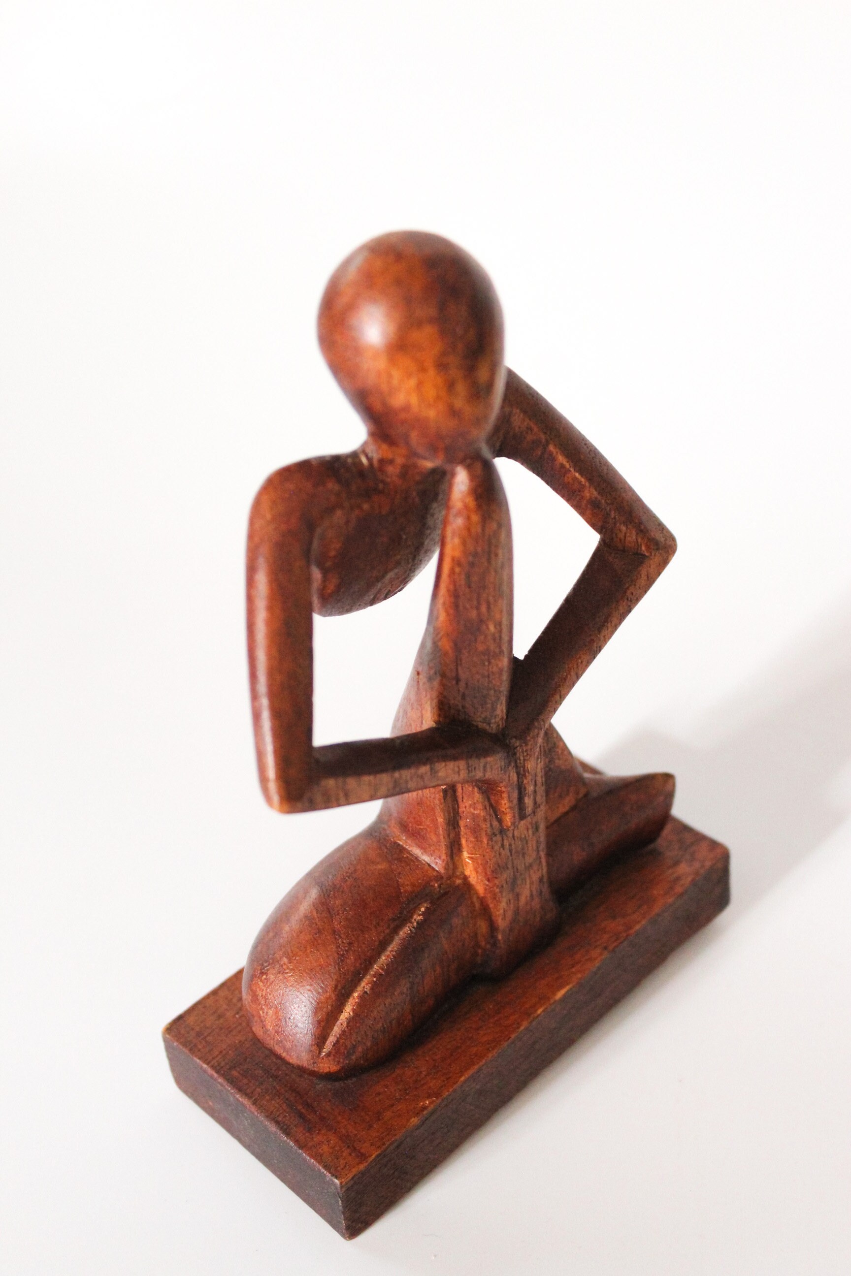 Vintage Hand Carved Wood Abstract Yoga Pose Sculpture Statue Etsy