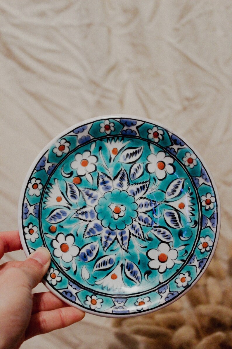 Vintage Ikaros Pottery Snack Plates Made in Greece Blue White Etsy