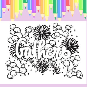 Bible Coloring Page Gathers - Scripture Coloring Page - Printable Coloring Page - A4 - PDF