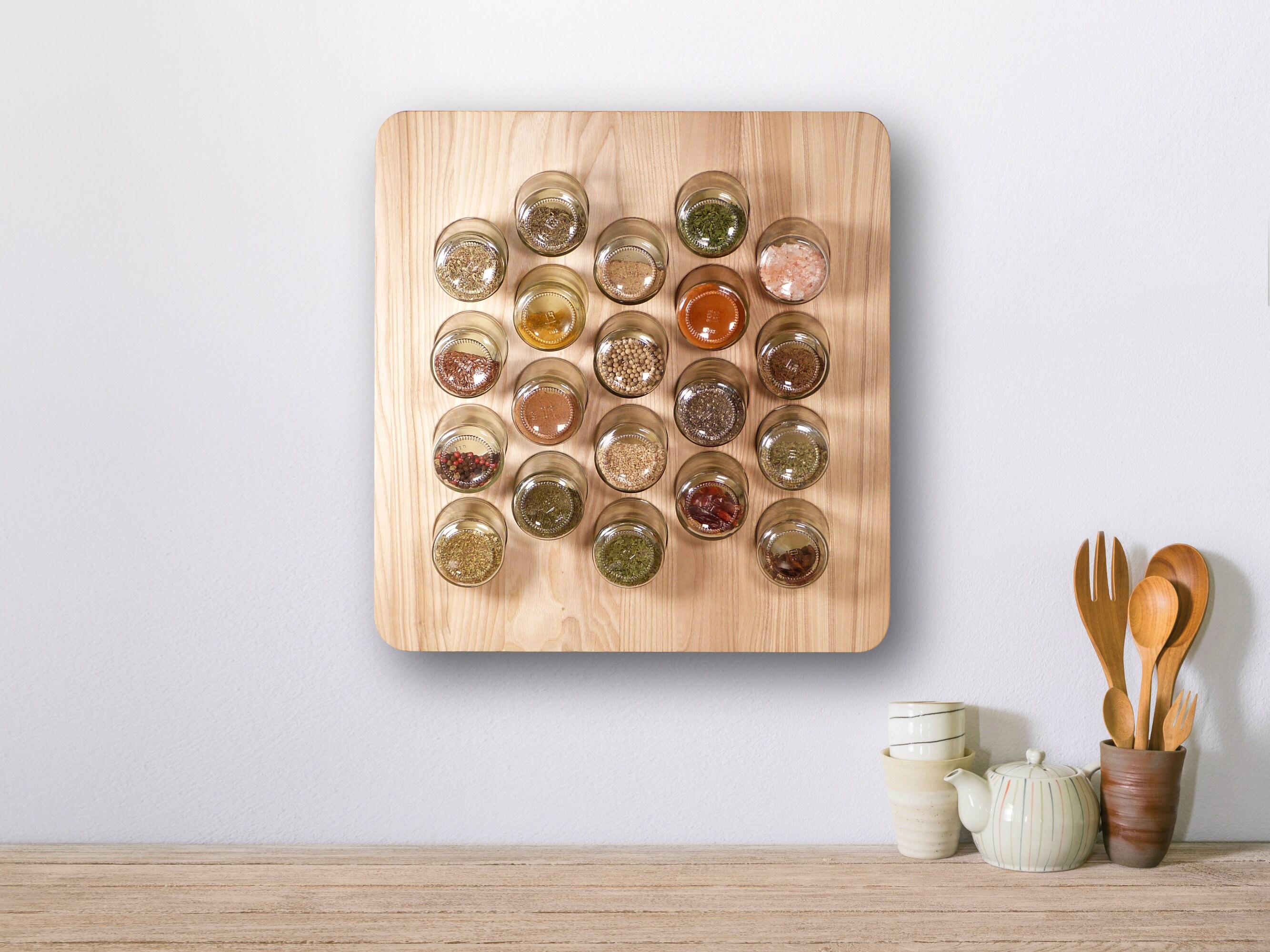 Spice rack · Solid ash wood · 20s