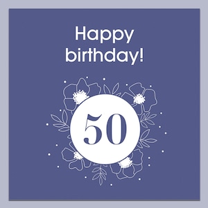 50 birthday card, happy 50th birthday card, friends birthday, birthday card for her, 50 birthday card, happy 50th card, 50th card for her
