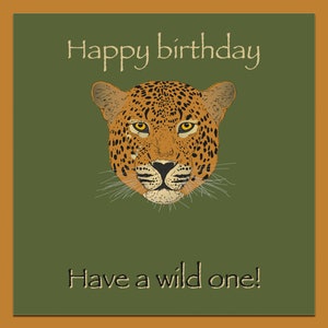 Leopard Birthday Card: Handmade Illustration