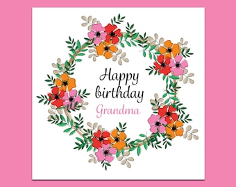 Hunts England - Biglietto di auguri per 90° mamma, cocktail rosa e
