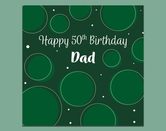 Dad 50th birthday card, Dad 50th card, 50th birthday card for Dad, card for him, Dad birthday card, 50th birthday card, Dad 50th