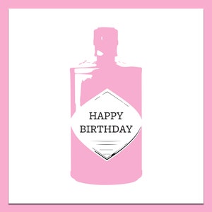Roze gin verjaardagskaart, verjaardagskaart voor haar, gin fles, roze gin kaart, handgemaakte kaart, gin verjaardagskaart, verjaardag van vrienden, gin kaart, roze